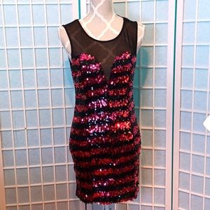 NEW Solution Brand red/black sequins dress 5398